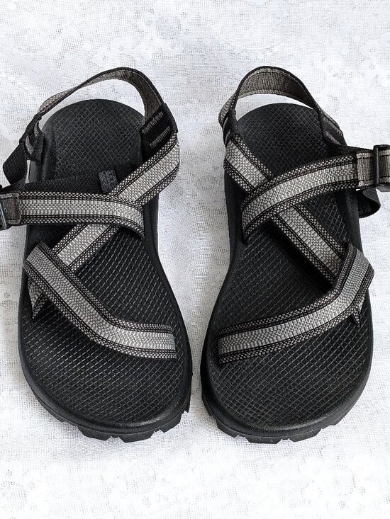 NEW Men\'s Chaco Z Cloud Adjustable Strap Hiking Gray Black Sandals Size 10 main image 6